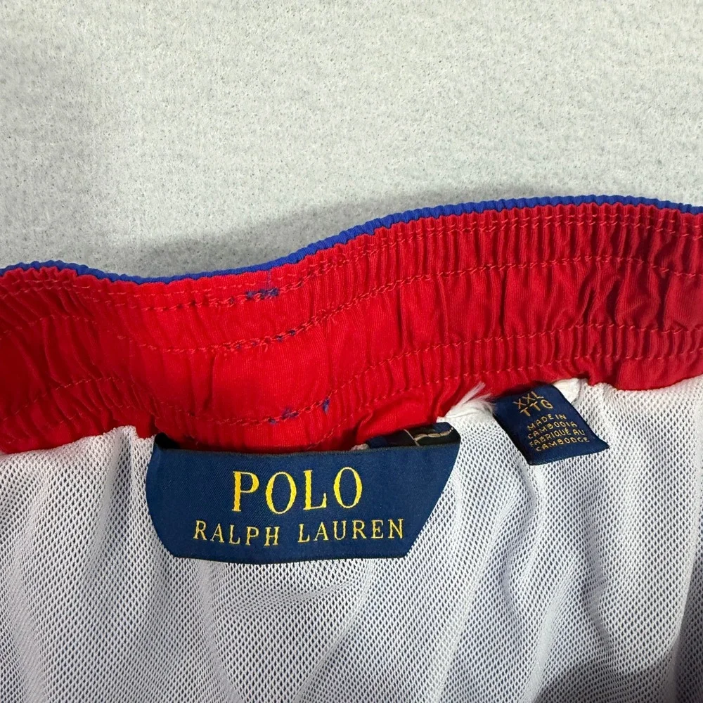 Polo Ralph Lauren Swim Shorts Mens XXL Blue Traveler Trunk Embroidered Pony Draw